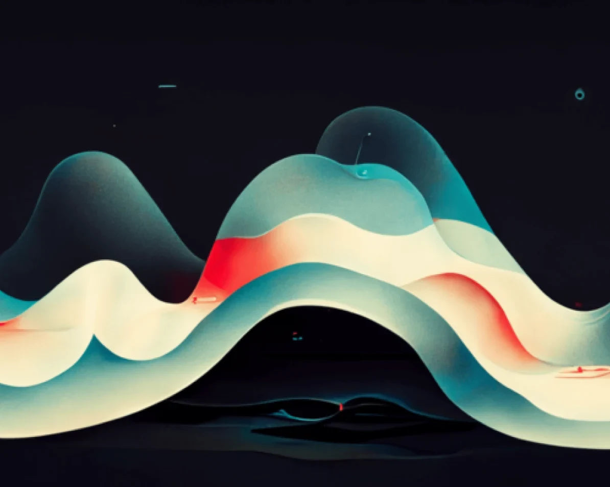 Abstract illustration of layered brainwave activity
